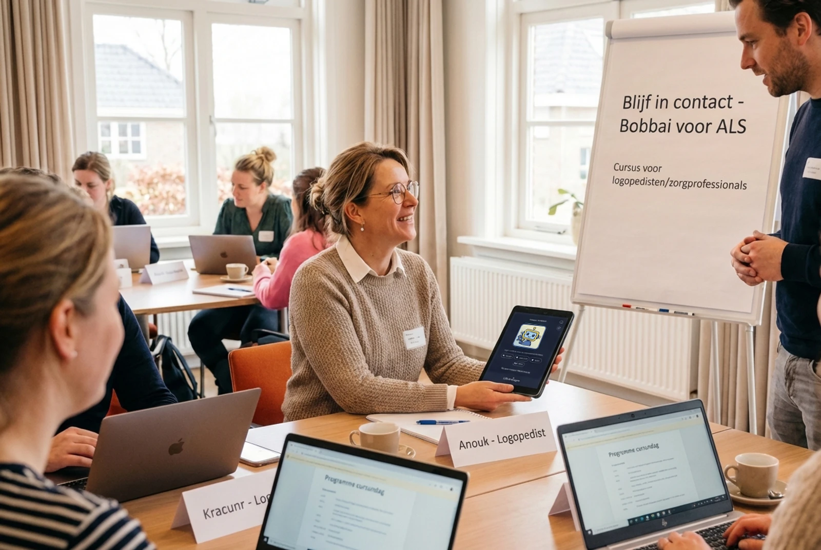 Trainer geeft uitleg tijdens de Bobbai cursusdag