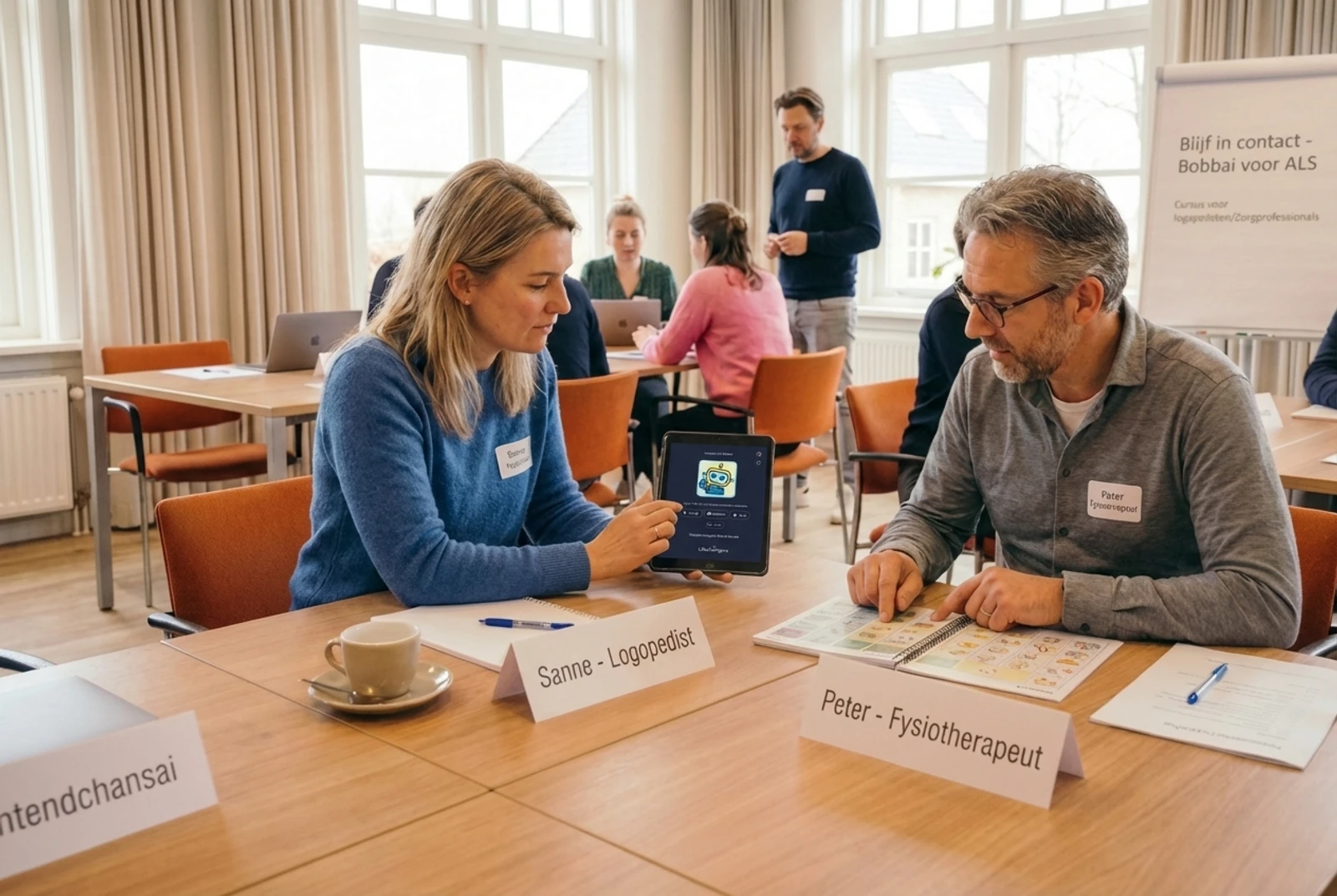 Deelnemers oefenen met Bobbai tijdens de cursusdag